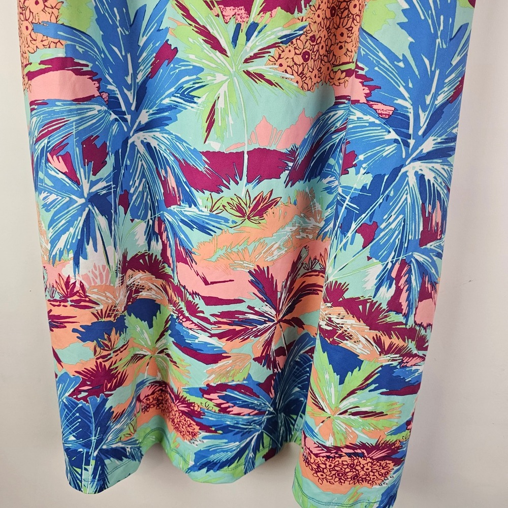 Columbia PFG Freezer Dress Womens XL Tropical Palm Print Blue Orange Sleeveless - Picture 5 of 9